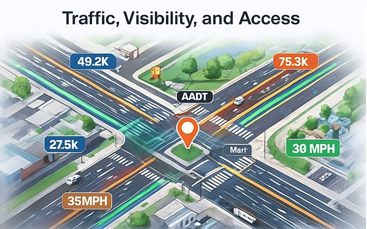 Traffic and access analysis used when developers decide what to build on a property