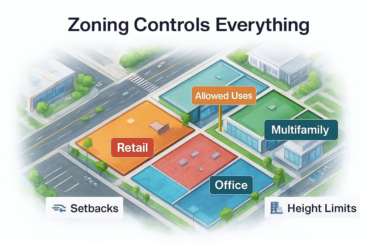 Zoning rules that impact how developers decide what to build on a property